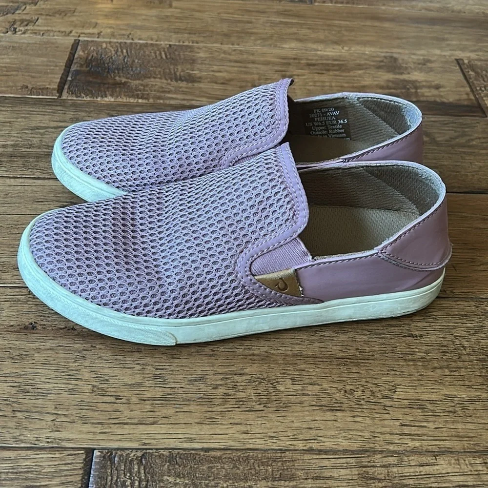 OluKai Pehuea Breathable Mesh Slip On Sneakers Drop In Heel Pink Womens Size 6.5